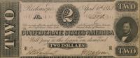 p58b from Confederate States of America: 2 Dollars from 1863